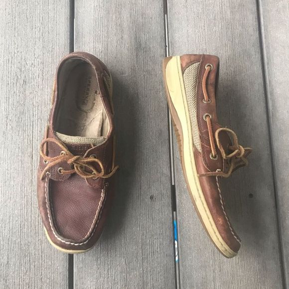 Sperry Topsider Dark Brown Leather Boat Shoes - Picture 2 of 9